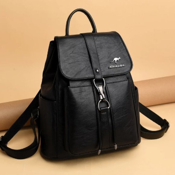 New Luxury Women Backpack Vintage Travel Soft Leather Backpack Large Capacity Bo